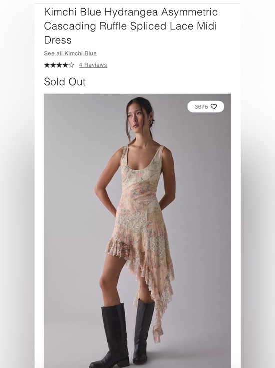 Kimchi Blue Dresses & Skirts - Urban Outfitters Kimchi Blue Hydrangea Asymmetric Cascading Ruffle Lace Dress